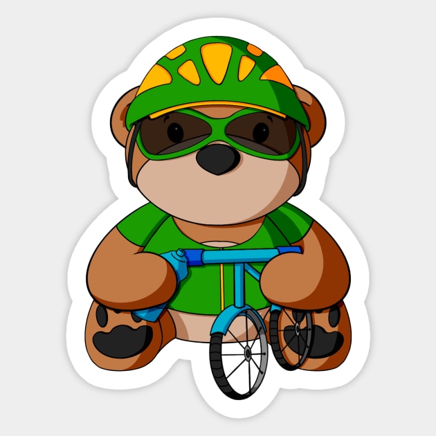 Biking Teddy Bear Sticker by Alisha Ober Designs
